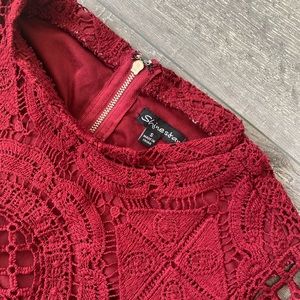 Red lace dress
